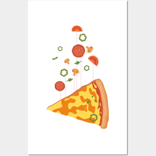 Pizza floating island - Hot pizza is in the air - I love Pizza Posters and Art